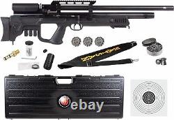 Hatsan Gladius. 25 Cal PCP Bullpup Side Lever Air Rifle with Targets and Pellets