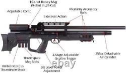 Hatsan Gladius. 25 Cal PCP Bullpup Side Lever Air Rifle with Targets and Pellets