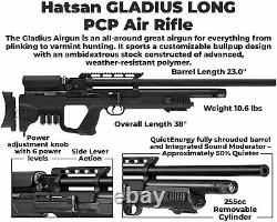 Hatsan Gladius Long PCP. 25 Cal Side Lever Action Air Rifle with Pellets Bundle