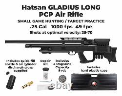 Hatsan Gladius Long PCP. 25 Caliber Side Lever Action Air Rifle with Hard Case