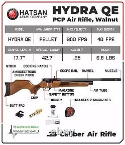 Hatsan Hydra. 25 Cal QE PCP Air Rifle withBarrel&Arrows & Case & Targets & Pellets