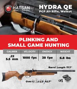 Hatsan Hydra QE. 22 Cal Air Rifle with Pack of Pellets and Paper Targets Bundle