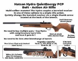 Hatsan Hydra QE. 22 Cal Air Rifle with Scope & Pellets & Targets & Case Bundle