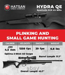 Hatsan Hydra Syn. 177 Cal QE PCP Air Rifle with Scope & Targets and Pellets Bundle