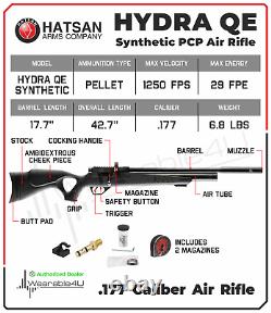 Hatsan Hydra Synthetic. 177 Caliber QE PCP Side Bolt-Action Pellet Air Rifle