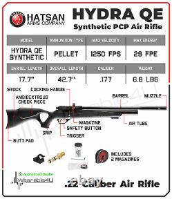 Hatsan Hydra Synthetic. 22 Caliber QE PCP Side Bolt-Action Pellet Air Rifle