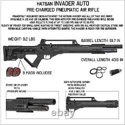 Hatsan Invader Air Rifle, Semi-Automatic PCP Air Gun with Pellets. 22 &. 25