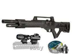 Hatsan Invader Auto. 25 Cal Semi-Auto PCP Air Rifle with Tactical Optics & Pellets