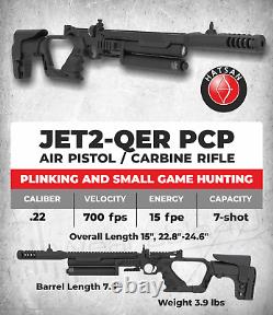 Hatsan Jet II Regulated QE. 22 Cal PCP Side-Lever Air Rifle JET2-QER with Pellets