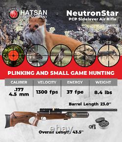 Hatsan NeutronStar. 177 Cal PCP Air Rifle with Pack of Pellets and Targets Bundle