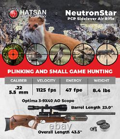 Hatsan NeutronStar. 22 Cal Air Rifle with Scope and Pellets and Targets Bundle