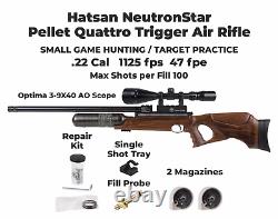 Hatsan NeutronStar. 22 Cal Air Rifle with Scope and Pellets and Targets Bundle