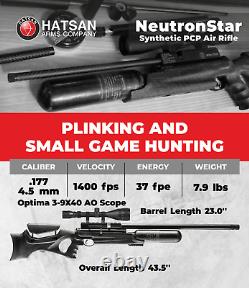 Hatsan NeutronStar Syn. 177 Cal QE PCP Air Rifle withScope &Targets & Pellets&Case