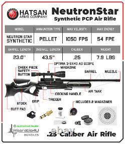 Hatsan NeutronStar Synthetic QE PCP Side lever Pellet Air Rifle &Included Bundle