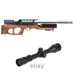 Hatsan PCP Air Max Air Rifle. 25 Caliber Wooden Stock with 3-9x32 AO Rifle Scope