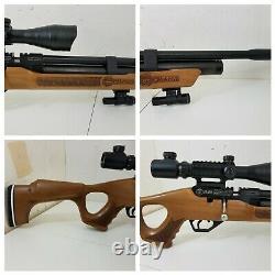 PCP Hatsan Wood Flash QE. 25 CAL Air Rifle with Scope and Green Laser Dot