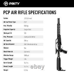 PINTY Air Rifle 850 fps for Adults Hunting Single Shot PCP Airgun 22 Caliber