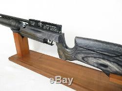 RAW HM1000X LRT PCP Air Rifle. 25 caliber, RH, Black Laminate Stock