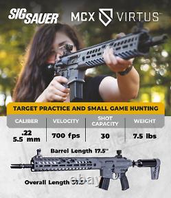 Sig Sauer Airgun Virtus ASP. 22 Caliber Air Rifle with 250x Pellets Bundle