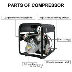 TUXING Pcp Air Compressor 4500PSI, Auto-stop Double Cylinder Pump for Air Rifle