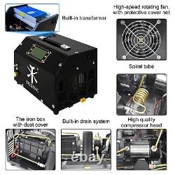 TUXING Pcp Air Compressor 4500Psi Portable LCD Display Auto-Stop 110V/12V Pump