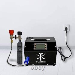 TUXING Pcp Air Compressor 4500Psi Portable LCD Display Auto-Stop 110V/12V Pump