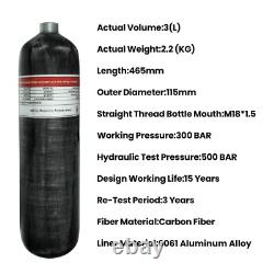 TUXING Pcp Air Tank 4500psi 3L Carbon Fiber Scuba Tank CE Approved with Valve