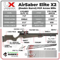 Umarex AirSaber Elite X2 Double Barrel Side Cocking Lever PCP Air Rifle withArrows