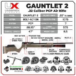 Umarex Gauntlet 2 PCP. 22 Cal Bolt-Action Air Rifle with Pellets and Mag Bundle