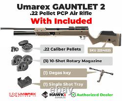 Umarex Gauntlet 2 PCP. 22 Cal Bolt-Action Air Rifle with Pellets and Mag Bundle