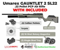 Umarex Gauntlet 2 SL22.22 Cal PCP Side Lever Air Rifle with Pellets and Targets