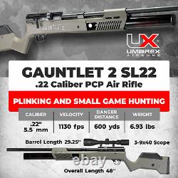 Umarex Gauntlet 2 SL22.22 Cal PCP Side Lever Air Rifle withPellets&Targets&Scope