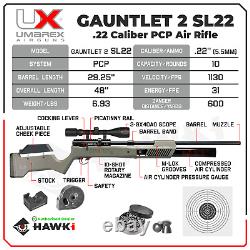 Umarex Gauntlet 2 SL22.22 Cal PCP Side Lever Air Rifle withPellets&Targets&Scope