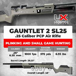 Umarex Gauntlet 2 SL25.25 Cal PCP Side Lever Air Rifle with Pellets and Targets