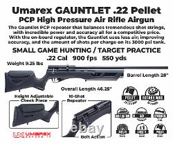 Umarex Gauntlet PCP. 22 Cal Air Rifle with Extra Mag and 250x Pellets Bundle