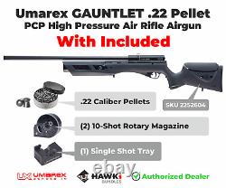 Umarex Gauntlet PCP. 22 Cal Air Rifle with Extra Mag and 250x Pellets Bundle