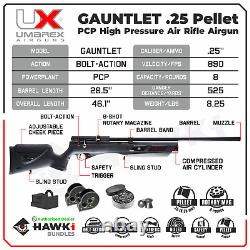 Umarex Gauntlet PCP. 25 cal Air Rifle with. 25 Pellets and Extra 8-Shot Mag Bundle