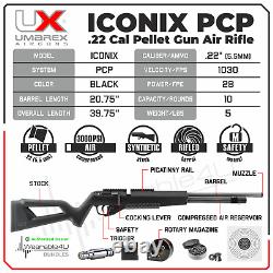 Umarex Iconix. 22 Caliber Side Lever PCP Air Rifle with Targets and Pellets Bundle