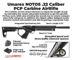 Umarex Notos Carbine. 22 Cal Side Lever PCP Air Rifle with Pellets and Mag Bundle