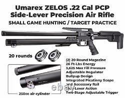 Umarex Zelos. 22 Cal PCP Precision Air Rifle withTargets & Pellets & Scope & Case