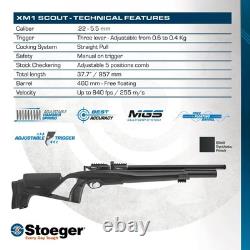 XM1 Scout PCP Air Gun. 22 Caliber Black Synthetic with Adjustable Pull